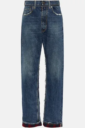 Maison Margiela Checked-detail straight jeans