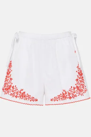 ALÉMAIS Hearts embroidered cotton shorts