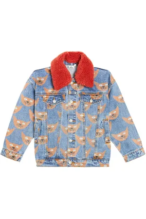 Jelly Mallow Cat printed denim jacket