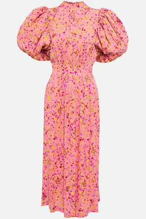 ROTATE Floral midi dress