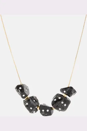 Marni Embellished brass necklace