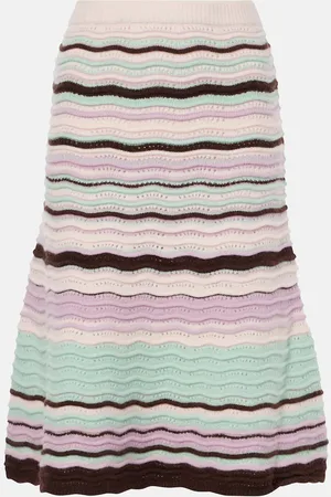 SUSAN FANG Striped midi skirt