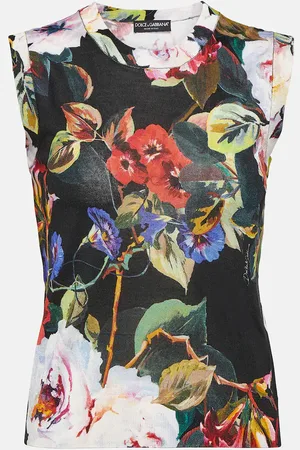 Dolce & Gabbana Floral silk knit tank top