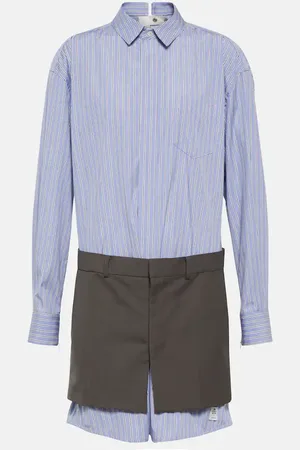 SACAI X Thomas Mason cotton minidress