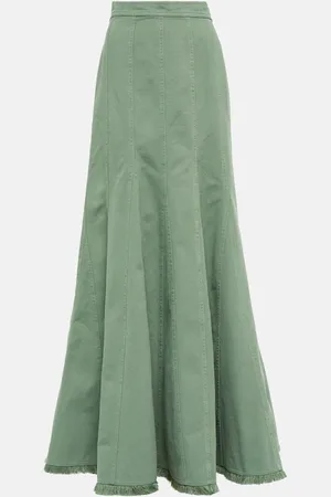 Max Mara Flared high-rise cotton maxi skirt