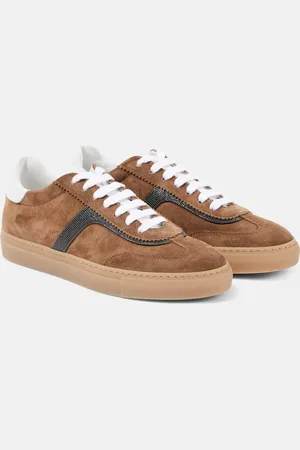 Brunello Cucinelli Embellished suede sneakers