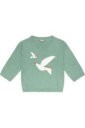 Il gufo Intarsia cotton sweater