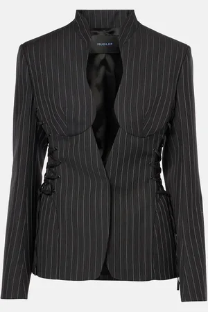 MUGLER Pinstripe wool-blend blazer