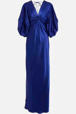 Stella McCartney Deep V-neck satin maxi dress