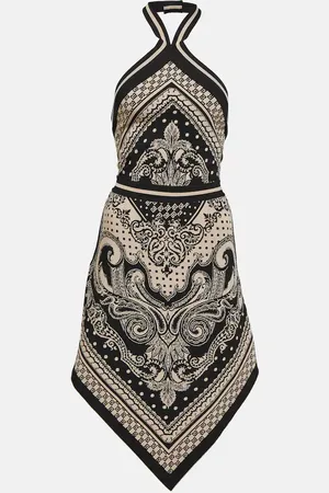 Balmain Paisley jacquard halterneck midi dress