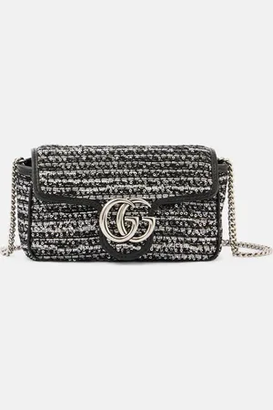 Gucci GG Marmont Mini embellished tweed shoulder bag