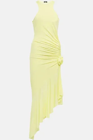 BLUMARINE Ruched corsage jersey midi dress