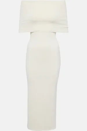 WARDROBE.NYC Off-shoulder ribbed-knit midi dress