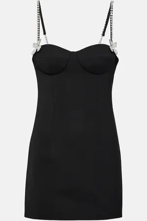 AREA Butterfly embellished wool minidress