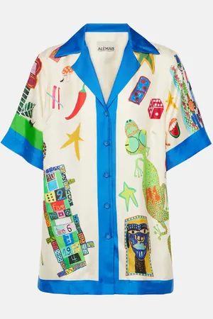 ALÉMAIS Rollers printed silk shirt