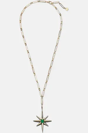 Shay Starburst 18kt necklace with emerald and diamonds