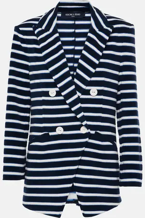 VERONICA BEARD Ortiz striped cotton-blend terry blazer