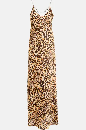 Paco rabanne Embellished leopard-print maxi dress