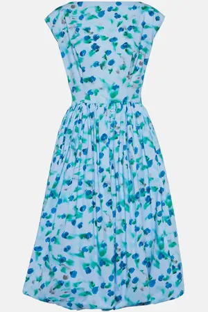 Marni Floral cotton poplin midi dress
