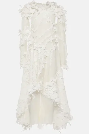 ZIMMERMANN Tranquillity linen and silk organza midi dress