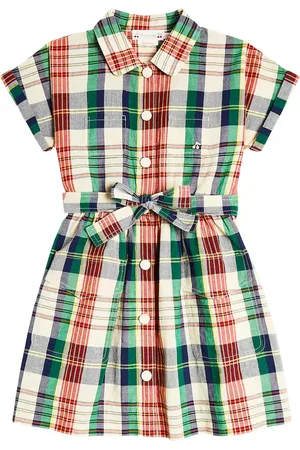 BONPOINT Federica checked cotton dress
