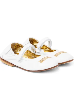Moschino Logo leather ballet flats