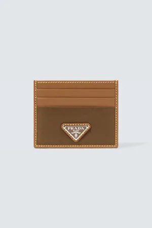 Prada Re-Nylon leather-trimmed card case