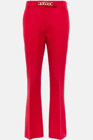 VALENTINO VLogo chain wool and silk pants