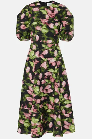 Erdem Floral matelassÃ© midi dress