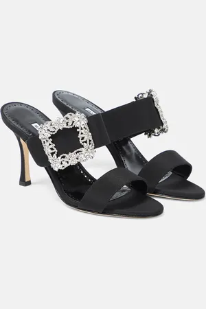 Manolo Blahnik Gable embellished satin sandals