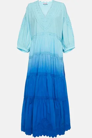 Juliet Dunn OmbrÃ© cotton poplin maxi dress