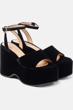 Gianvito Rossi Velvet wedge sandals