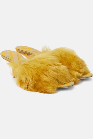Burberry Jackie shearling and leather mules
