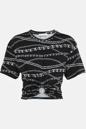 Paco rabanne Printed jersey crop top