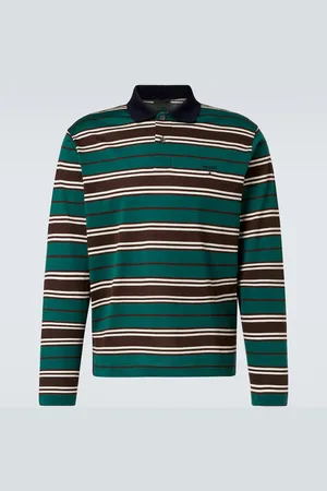 Prada Striped cotton jersey polo shirt