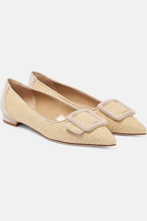 Manolo Blahnik Maysalepumpflat raffia ballet flats