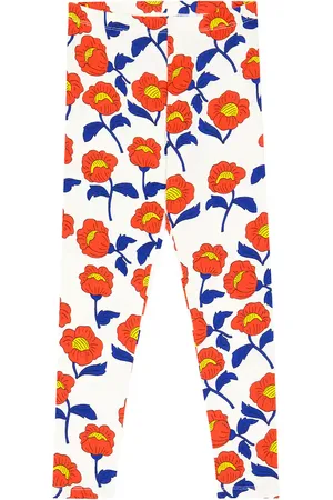 Mini Rodini Flowers cotton-blend jersey leggings