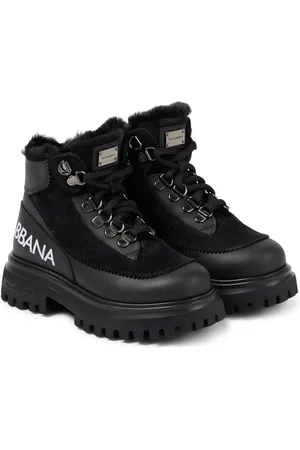 Dolce & Gabbana Shearling-lined leather ankle boots