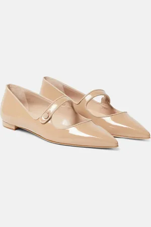 Manolo Blahnik Campari patent leather ballet flats