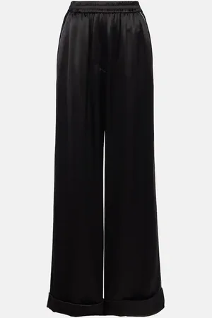 Dolce & Gabbana High-rise silk-blend wide-leg pants
