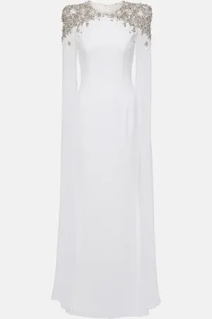 Jenny Packham Bridal Frida embellished cape-detail gown