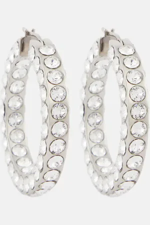 Amina Muaddi Jahleel large crystal-embellished hoop earrings