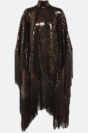 ‎Taller Marmo‎ Fringed-trimmed sequined minidress