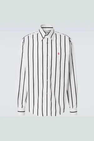 Alexander McQueen Skull striped cotton poplin shirt