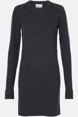 Marant Etoile Garner ribbed-knit wool-blend midi dress
