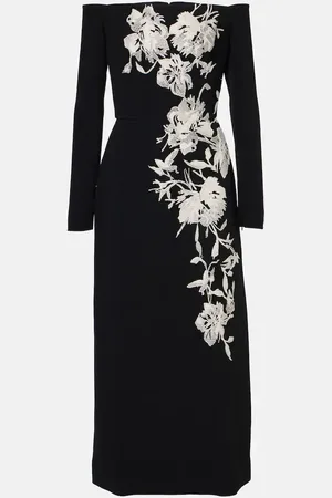 Elie saab Embroidered off-shoulder midi dress