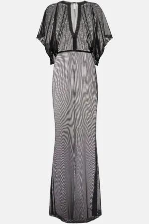Norma Kamali Obie semi-sheer maxi dress