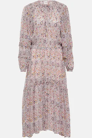 Marant Etoile Naema floral crÃªpe midi dress