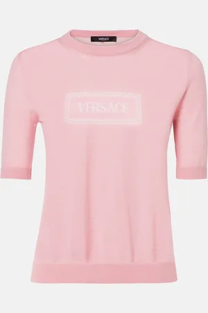 VERSACE Logo jacquard knitted top