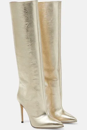 PARIS TEXAS Metallic leather knee-high boots